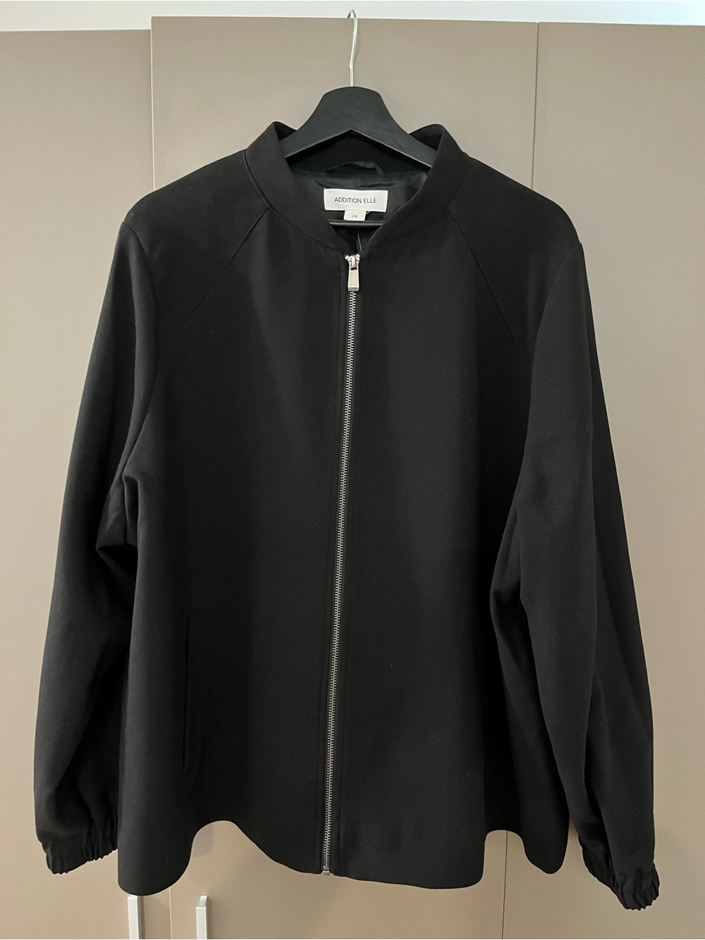 Addition Elle Black Zip-Up Bomber Jacket